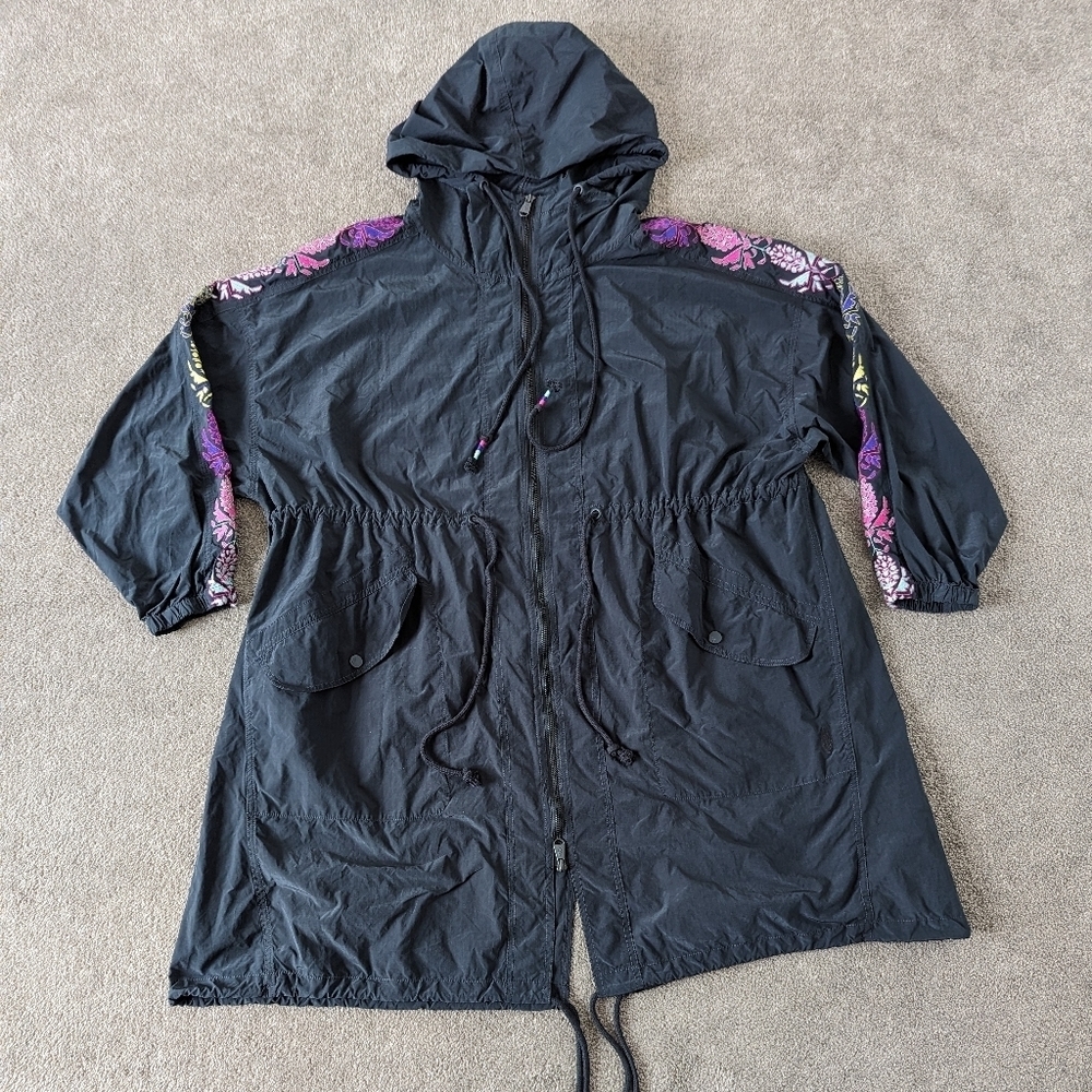 Free People Friday Night Lights Jacket Size Small Oversized Embroidered Fall NEW
